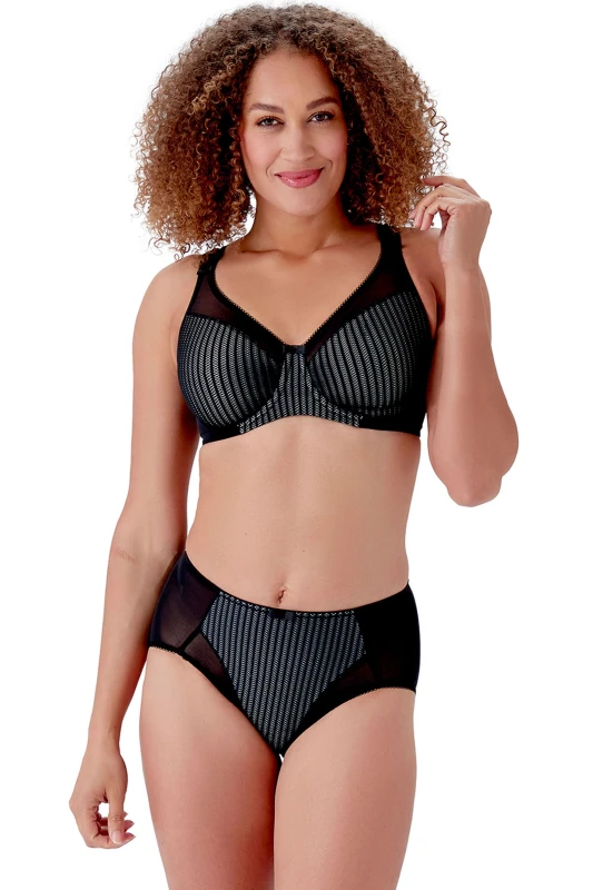 Image of Berlei Womens Beauty Stripe Smoothing Bra - Black Size: 40C Black Female 40C