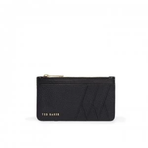 Image of Ted Baker Allexaa Bow Leather Card Holder - black
