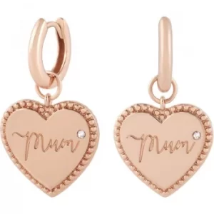 Image of Mum Huggie Hoops Rose Gold Earrings