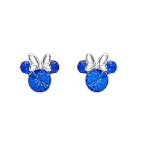 Image of Disney Minnie Mouse Blue September Birthstone sterling silver Crystal Earrings E905162RSEPL