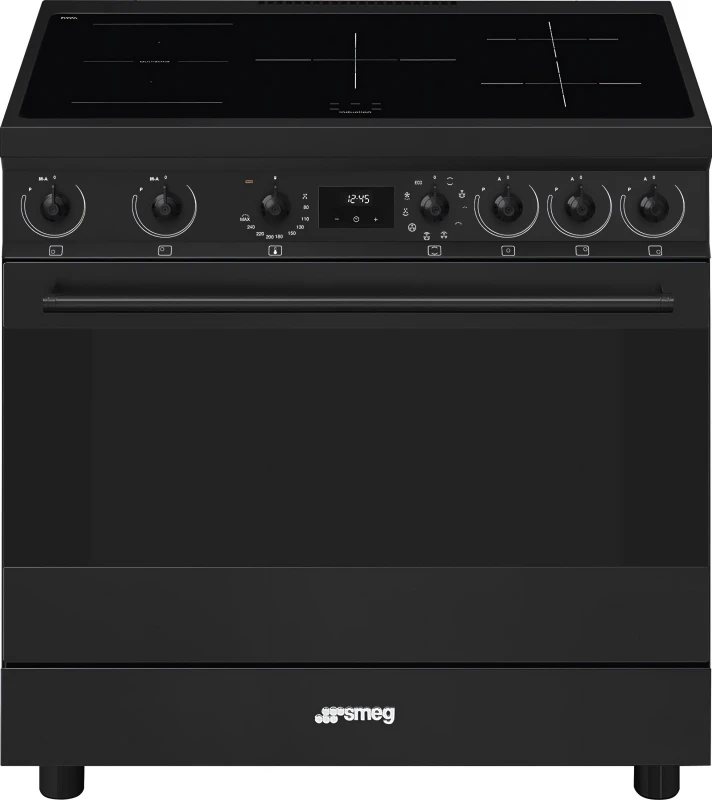 Image of Smeg C9IMN2 90cm Classic Single Cavity Induction Range Cooker - MATTE BLACK C9IMN2