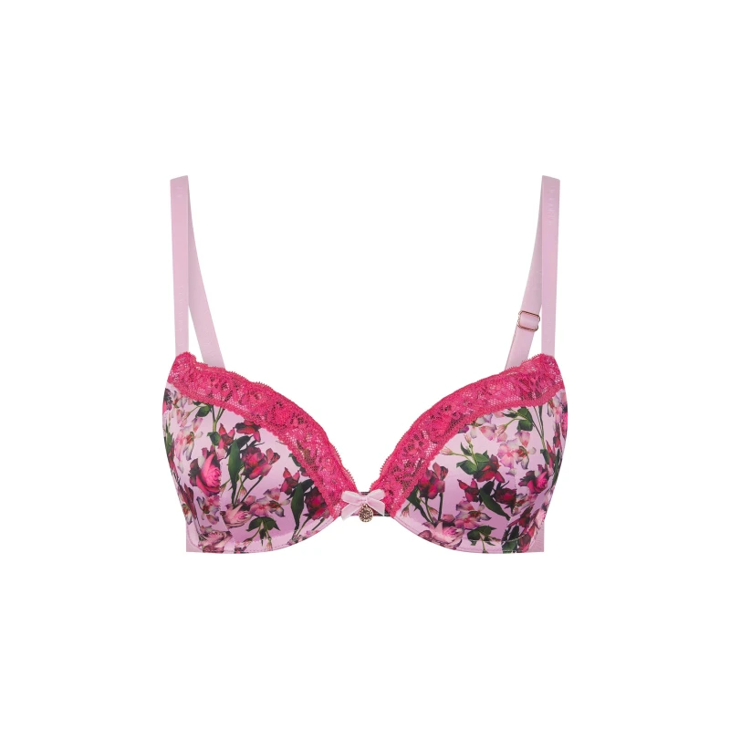 Image of Ted Baker Womens Bak Diam Push Up Plunge Bra Pink Floral female 32DD