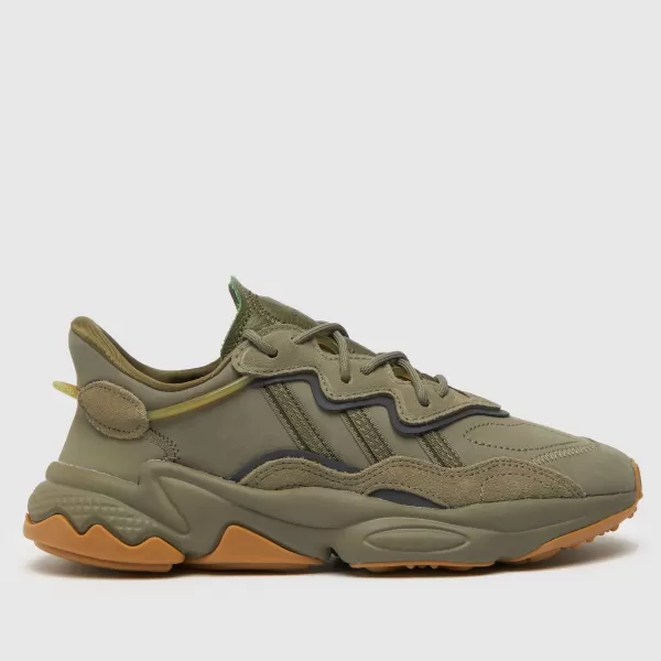 Image of adidas ozweego trainers in khaki