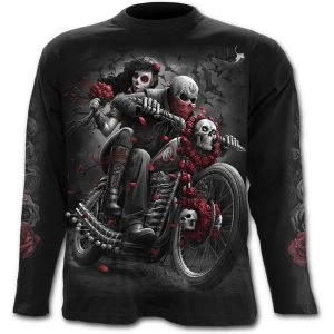 Image of Day of the Dead Bikers Mens Large Longsleeve T-Shirt - Black