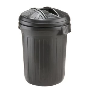 Image of Refuse Bin 80 Litre with Secure Push on Lid Black