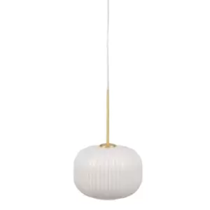 Image of Olivia's Luca Ribbed Squoval Pendant in White & Gold