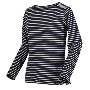 Image of Regatta Fernanda Jersey Top - Navy/LtVanil