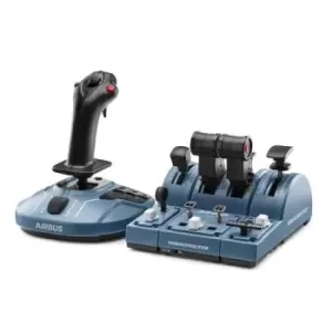 Image of Thrustmaster TCA CAPTAIN PACK AIRBUS EDITION PC Joystick +Double manette des gaz Rplique A3 Black Blue USB Flight Sim