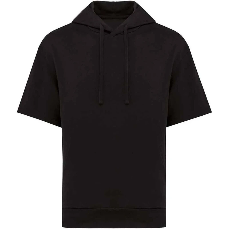 Image of Native Spirit Mens French Terry Short-Sleeved Hoodie in Black Size: XS Black Male XS