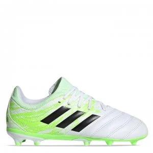 Image of adidas Copa 20.3 Junior Boys FG Football Boots - White/Blk/Green