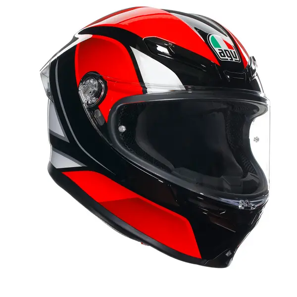 Image of AGV K6 S E2206 Mplk Hyphen Black Red White 008 Full Face Helmet Size XS