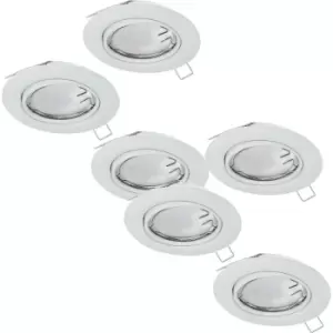 Image of 2 PACK 3 PACK Flush Ceiling Downlight White Steel 3x 5W GU10 Adjustable