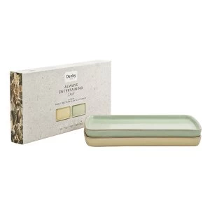 Image of Denby Always Entertaining Deli 2 Piece Small Rectangular Platter Set