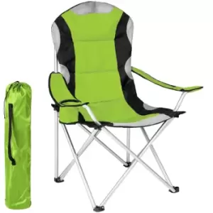 Image of Tectake 2 Lightweight Folding Camping Chairs, Padded & Packable - Green