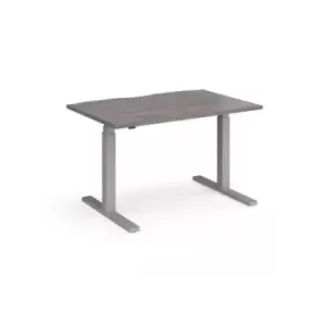 Image of Elev8 Touch straight sit-stand desk 1200mm x 800mm - silver frame and grey oak top