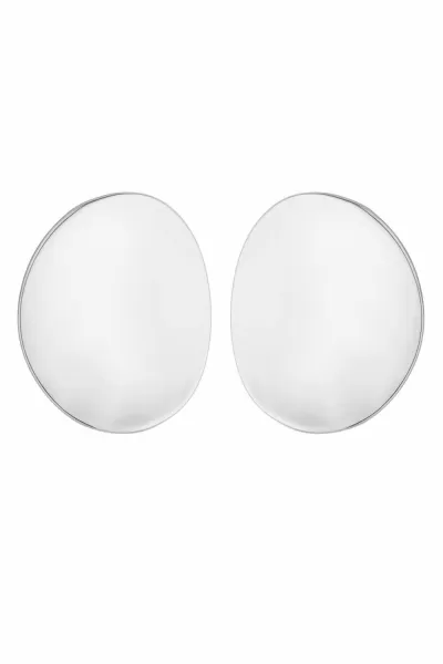 Image of Rhodium Plated Oversized Stud Earrings