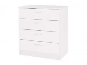 Image of GFW Ottawa White High Gloss 4 Drawer Chest of Drawers Flat Packed