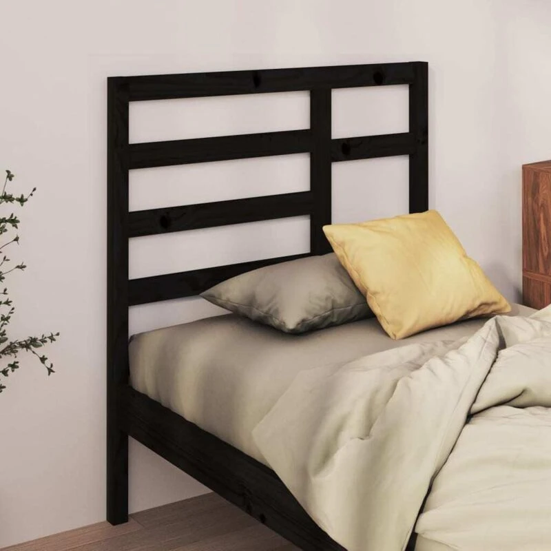 Image of VIDAXL Bed Headboard Black 106x4x104cm Solid Wood Pine Vidaxl 8720286951729