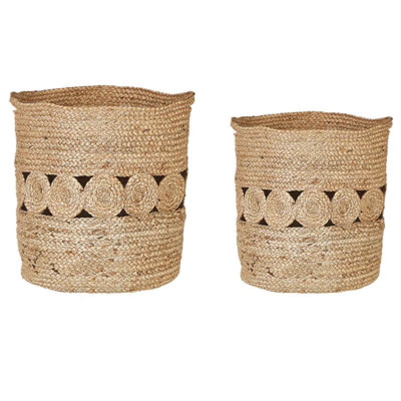 Image of Beliani Set Of 2 Baskets Alang Jute Natural