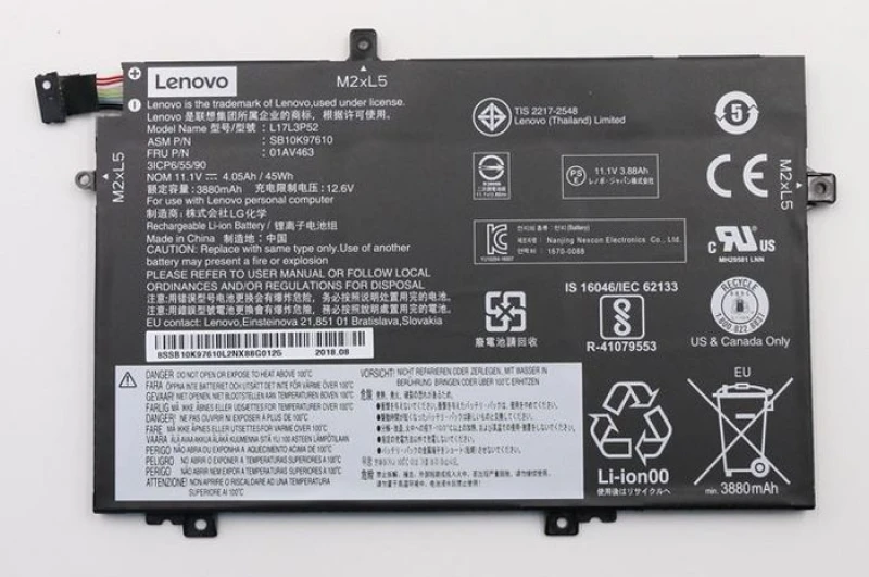Image of Lenovo 01AV463 notebook spare part Battery