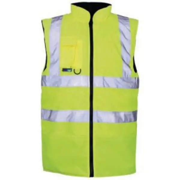 Image of ESE Direct Hi-Vis Yellow Unisex Reversible Body Warmer - Size 3x Extra Large 404745 Hi Vis Clothing