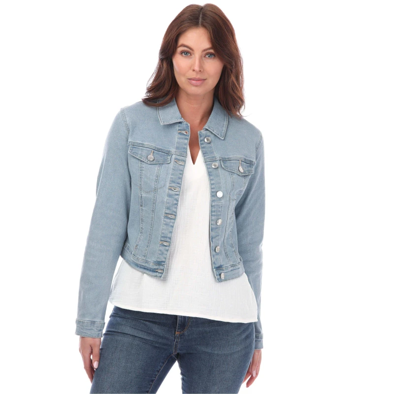 Image of Veromoda Light Blue Luna Slim Denim Jacket Blue Female M 240230UK