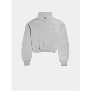 Image of Skinny Dip Embroidered Cropped Jumper - Grey