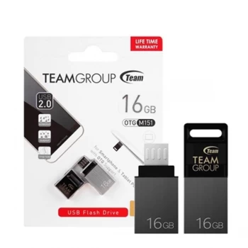 Image of Team M151 16GB Dual OTG USB 2.0 and Micro USB Blk / Silver Flash drive