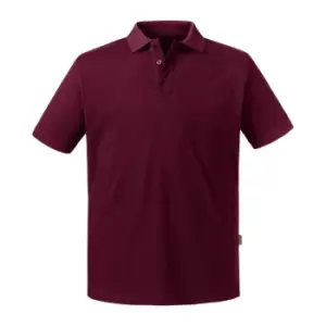 Image of Russell Mens Pure Organic Polo (M) (Burgundy)