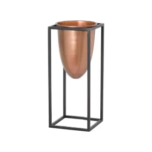 Image of 60cm Copper Bullet Planter On Black Frame