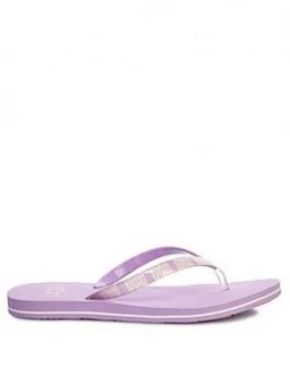 Image of UGG Simi Graphic Flip Flops - Purple, Size 5, Women