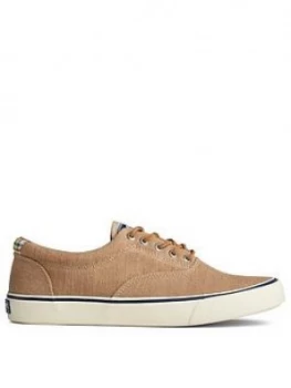 Image of Sperry Striper Canvas Plimsolls - Khaki