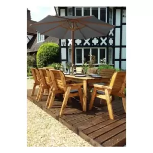 Image of Charles Taylor - Eight Seater Rectangular Table Set with Cushions - W340 x D216 x H98 - Fully Assembled - Grey