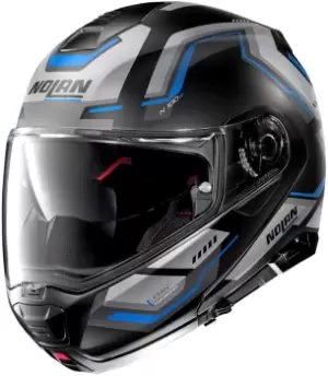 Image of Nolan N100-5 Upwind N-Com Helmet, black-grey-blue Size M black-grey-blue, Size M