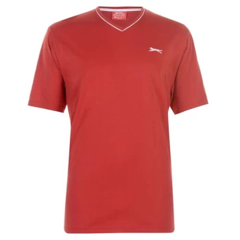 Image of Slazenger V Neck T Shirt Mens - True Red