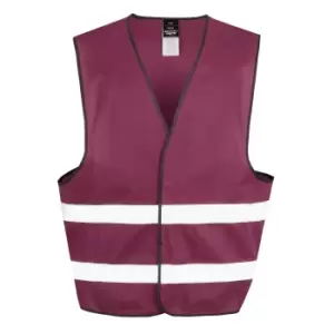 Image of Result Adults Unisex Safeguard Enhance Visibility Vest (L/XL) (Burgundy)
