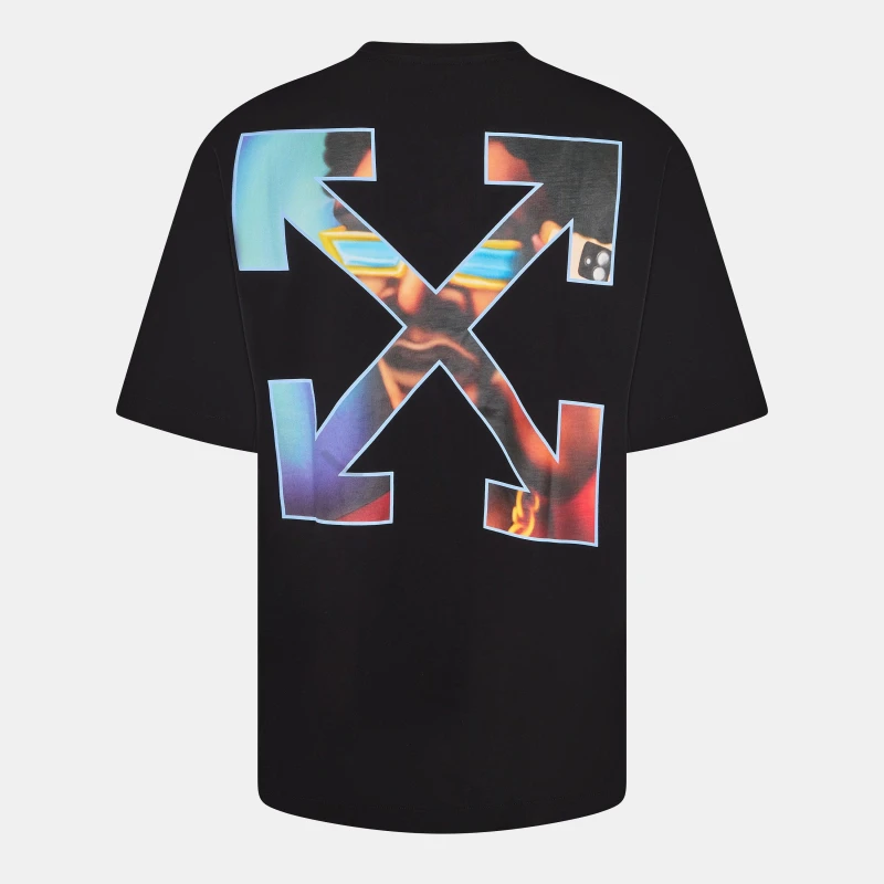 Image of Off White Mens Barber Skate T-Shirt Black-Serenity male XS