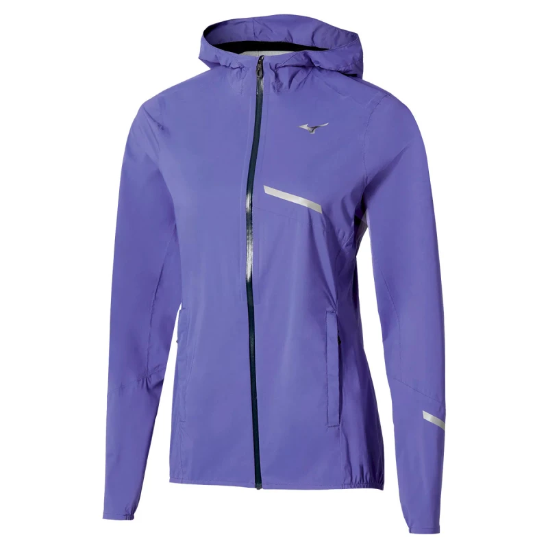 Image of Mizuno Mizuno Trail Waterproof 20k Jacket Womens Iris Bloom - Purple / L