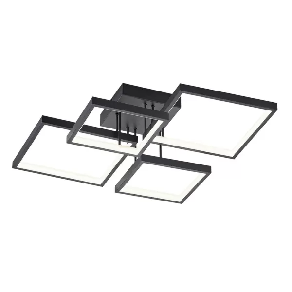 Image of Sorrento Modern 24W LED Semi Flush Light Black Matt 3000K