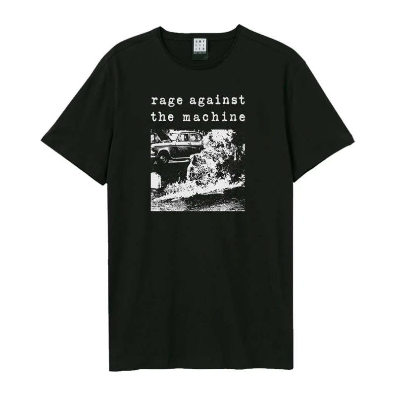 Image of Amplified Amplified Men Monk Fire Rage Against the Machine T-Shirt in Black Size: X-Small Black XS Male 5063852068272