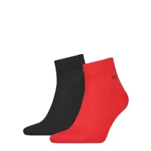 Image of Calvin Klein quarter Socks 2 Pack Mens - Red
