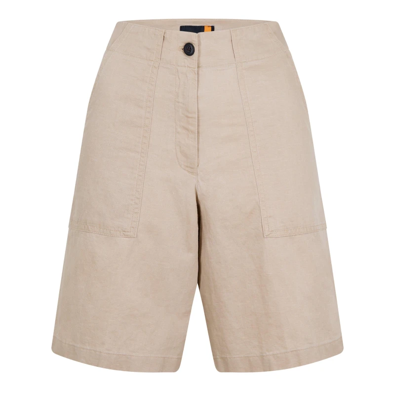 Image of Timberland Womens Linen Bermuda Chino Shorts Safari female 25