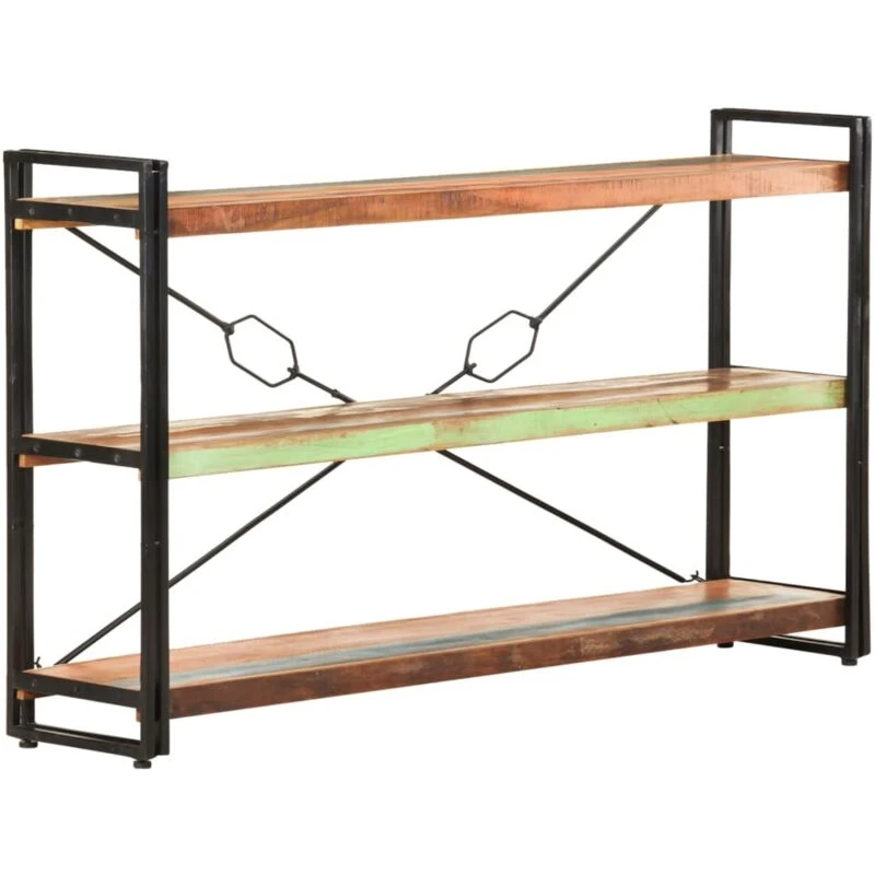 Image of VIDAXL 3-Tier Bookcase 140x30x80cm Solid Reclaimed Wood Vidaxl 8720286200797