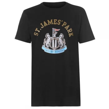 Image of Source Lab Newcastle United Crest T Shirt Mens - Black