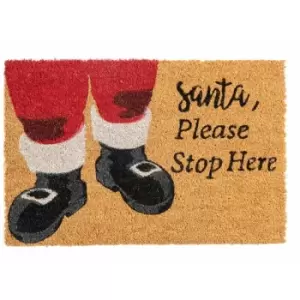 Image of Nicola Spring - Christmas Coir Door Mat - 60 x 40cm - Santa