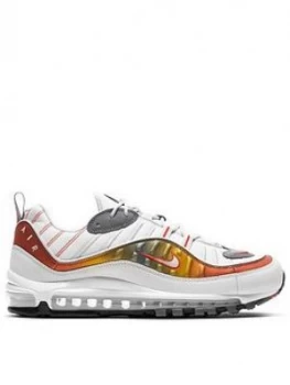 Image of Nike Air Max 98 SE - White/Khaki, White/Grey/Orange, Size 12, Men