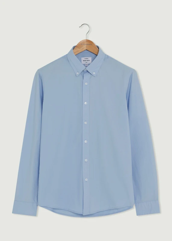 Image of Peter Werth Mens Peak LS Shirt in Light Blue Size: XL Light Blue Male XL