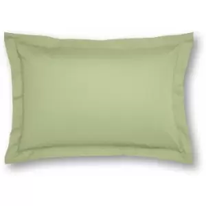 Image of Charlotte Thomas - Poetry Plain Dye 144 Thread Count Combed Yarns Green Oxford Pillowcase - Green
