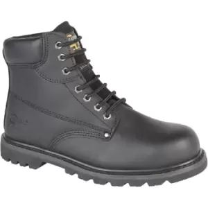 Image of Grafters Mens Padded Safety Toe Cap Boots (7 UK) (Black) - Black