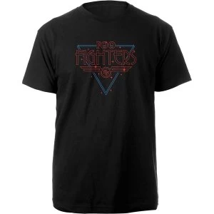 Image of Foo Fighters - Black Disco Outline Unisex Medium T-Shirt - Black